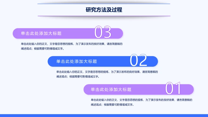 蓝紫色简约学术毕业论文答辩PPT模板