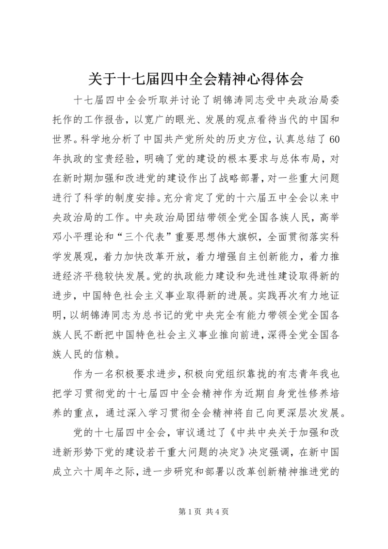 关于十七届四中全会精神心得体会.docx