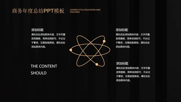 黑色商务风年度总结PPT模板