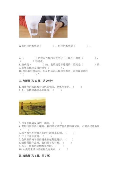 教科版二年级上册科学期末考试试卷【夺分金卷】.docx