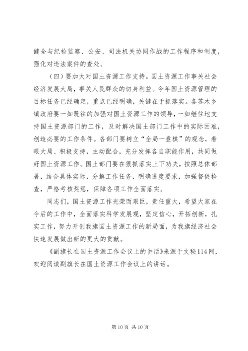 副旗长在国土资源工作会议上的讲话.docx