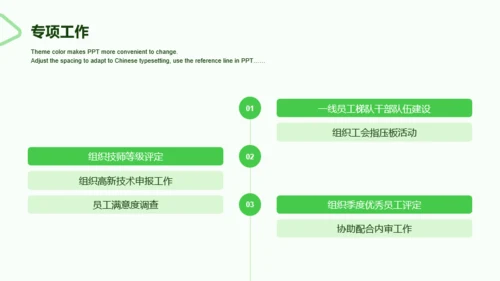 绿色商务人力资源年终工作总结PPT