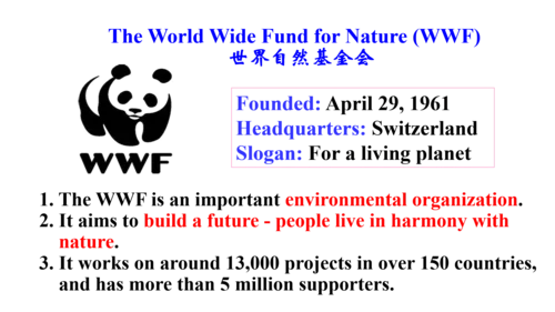 Module 6 Unit 2 The WWF is working hard to save th