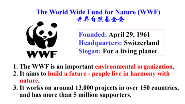 Module 6 Unit 2 The WWF is working hard to save th