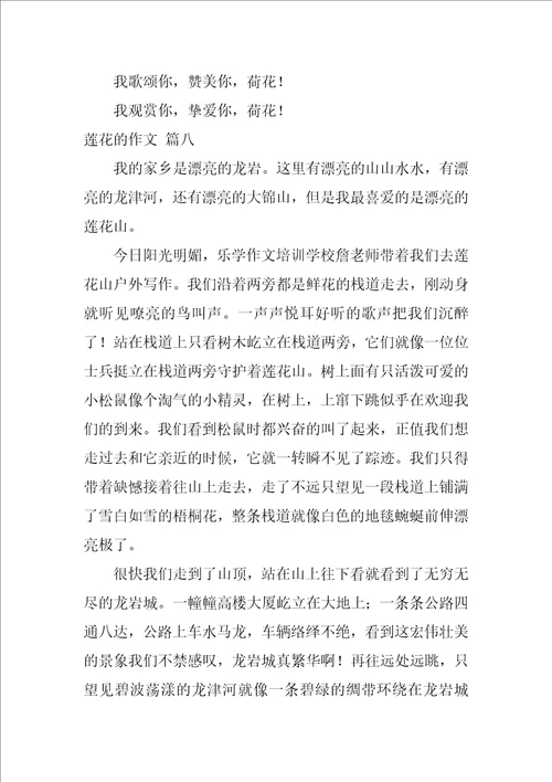 莲花的作文精彩9篇