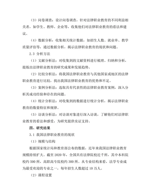法律职业教育的现状与未来发展