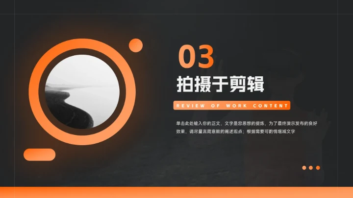 橙色暗色潮流前沿短视频运营教程PPT模板