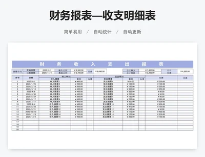 财务报表—收支明细表