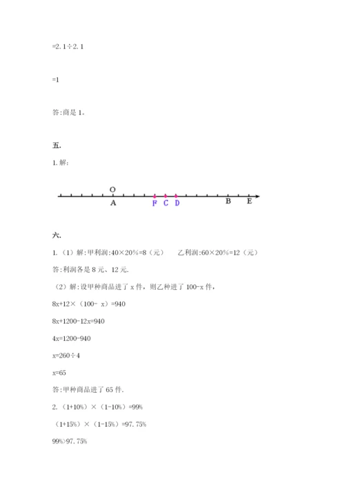 小学数学六年级下册竞赛试题（历年真题）.docx