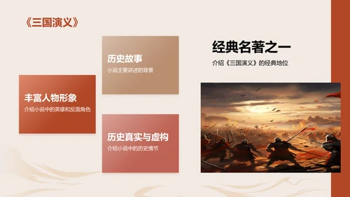 红色古风教育培训三国演义的历史与传承PPT模板