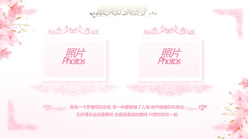 粉色唯美我们的婚礼动态PPT模板