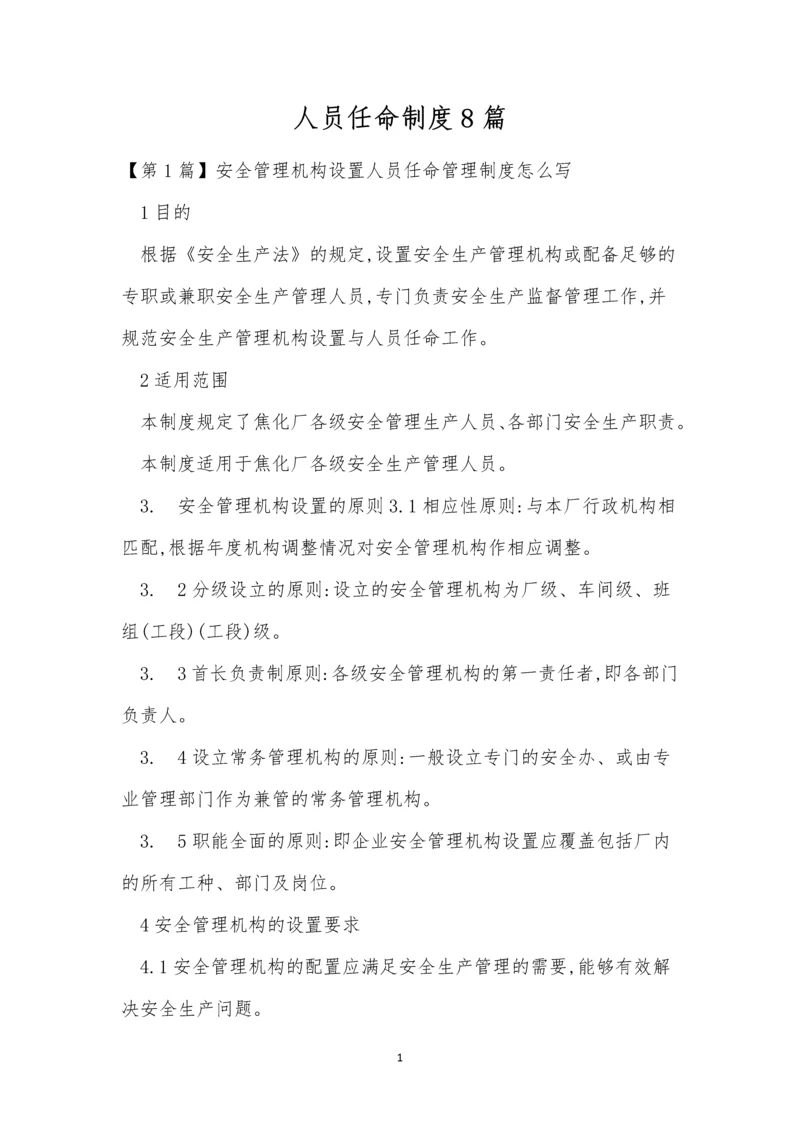 人员任命制度8篇.docx