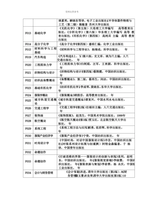 上海工程技术大学研究生入学考试参考书目.docx