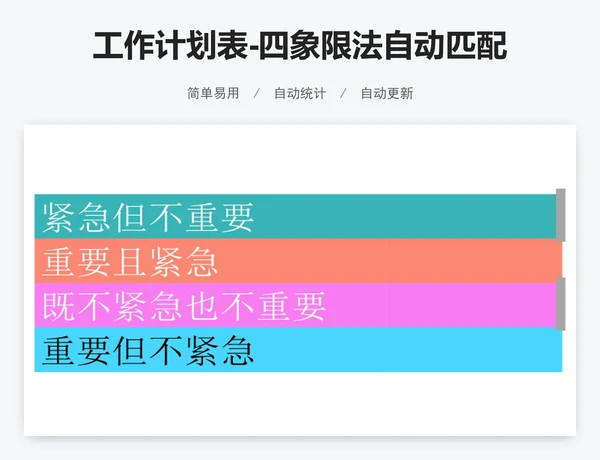 工作计划表-四象限法自动匹配