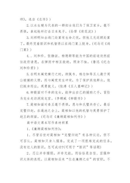 高中语文课本作文素材集锦.docx