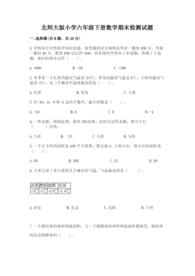 北师大版小学六年级下册数学期末检测试题精品【各地真题】.docx