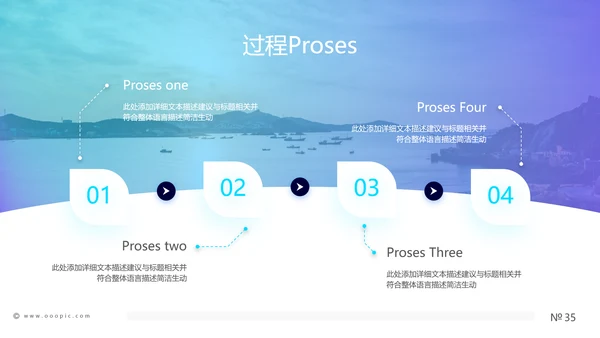 欧美风海滩度假旅行旅游宣传动态PPT模板