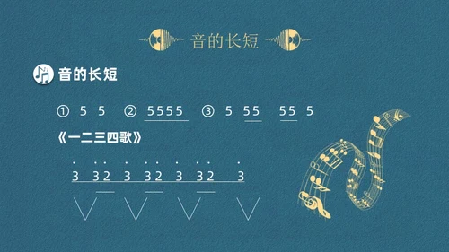 蓝色简约认识简谱说课课件PPT模板