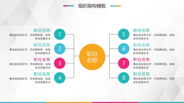 简约彩色企业组织架构图合集通用PPT模板