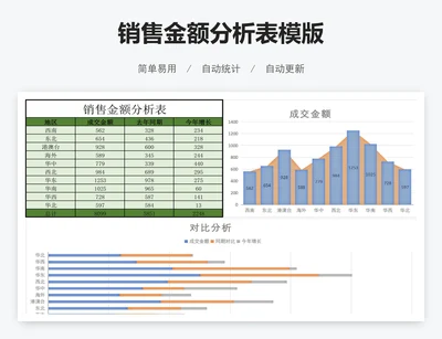 销售金额分析表模版