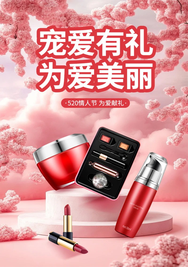 情人节护肤品宣传海报