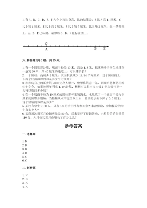 淮阴县六年级下册数学期末测试卷word版.docx