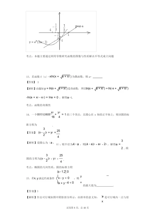 2015年高考理科数学新课标全国1卷 逐题解析.docx