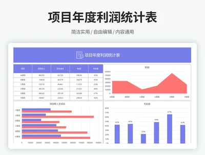 项目年度利润统计表