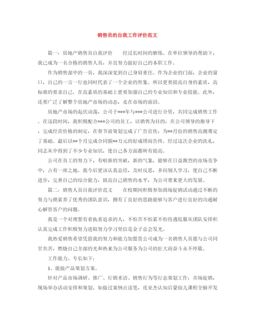 精编之销售员的自我工作评价范文.docx