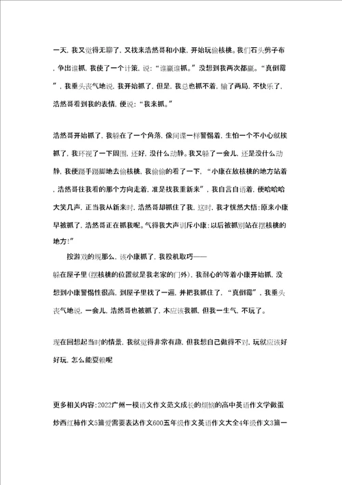 有趣的游戏作文