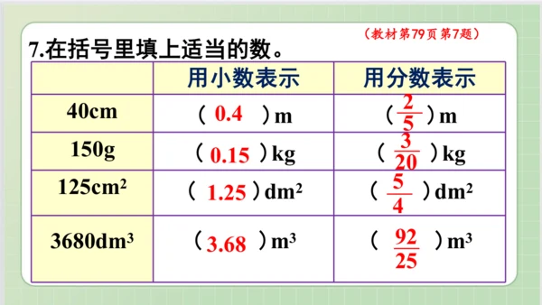 人教版小数五年级下册第4单元课本练习十九（课本P78-79页）ppt13页