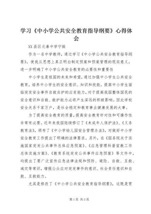 学习《中小学公共安全教育指导纲要》心得体会.docx