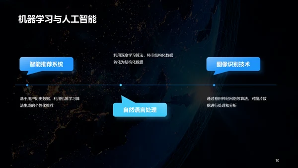 蓝色创意酷炫数据科学再数据服务中的应用PPT模板