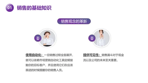 紫色新人销售培训课件PPT模板