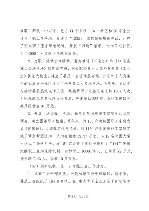 县总工会工作情况汇报.docx