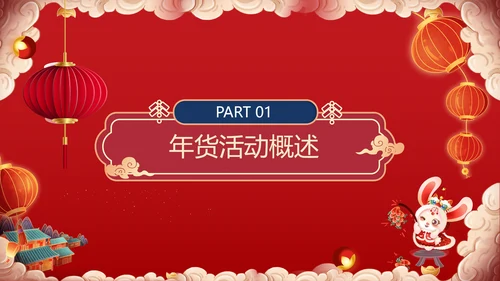 兔年春节庙会新春年货节购物活动通用PPT模板