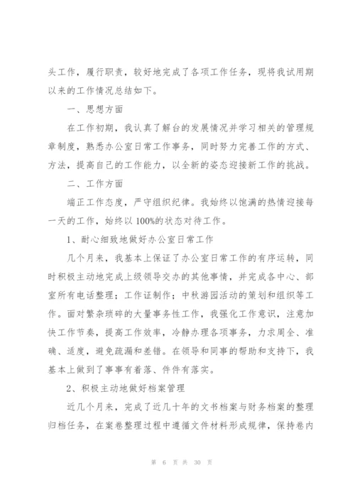 行政文员试用期工作总结范文（10篇）.docx