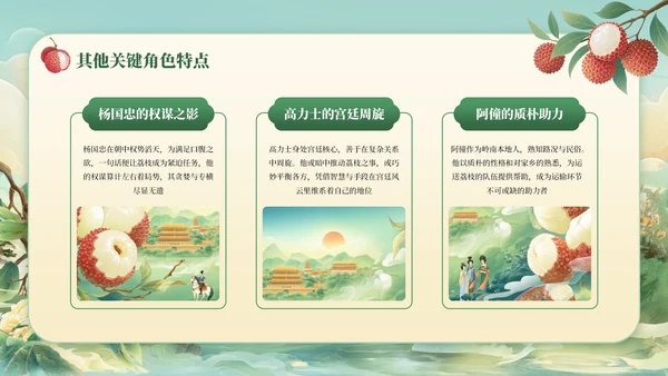 绿色国风《长安的荔枝》读书分享PPT模板