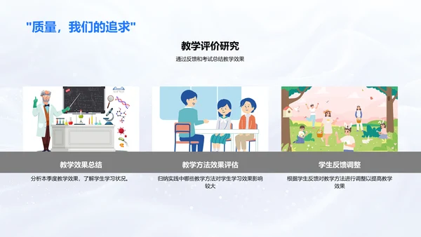 教学反馈季度总结PPT模板
