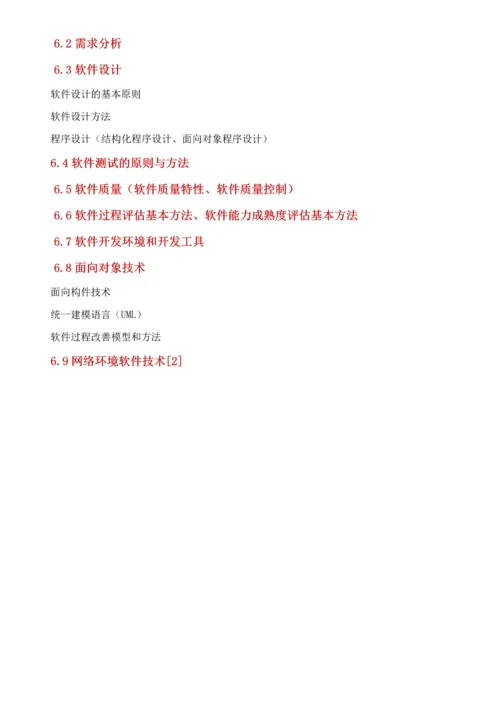 2023年软考软件设计师考试范围.docx