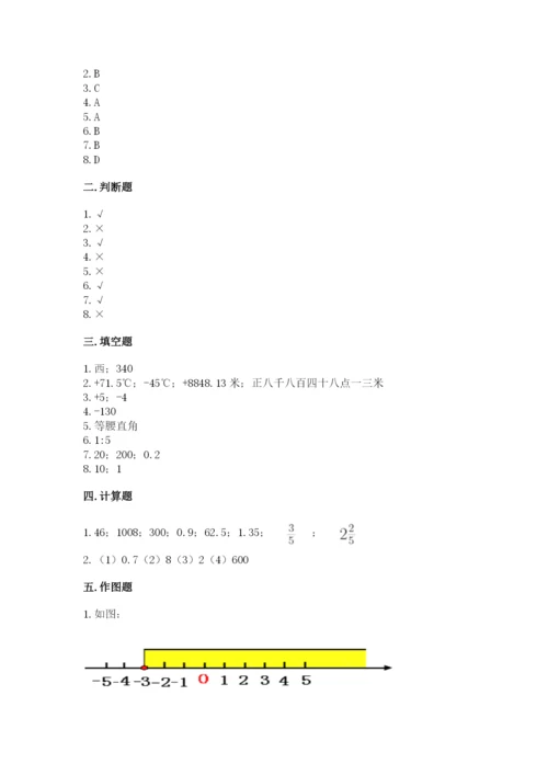 冀教版六年级下册期末真题卷含答案（典型题）.docx