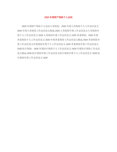 精编之年度财产保险个人总结范文大全.docx
