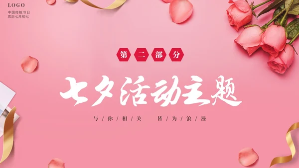 粉色温馨浪漫七夕情人节活动策划PPT