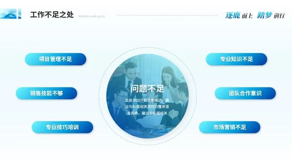 简约抽象艺术月度工作汇报工作总结ppt模板