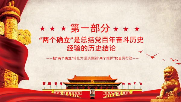 两个确立的决定性意义两个维护党组织PPT模板