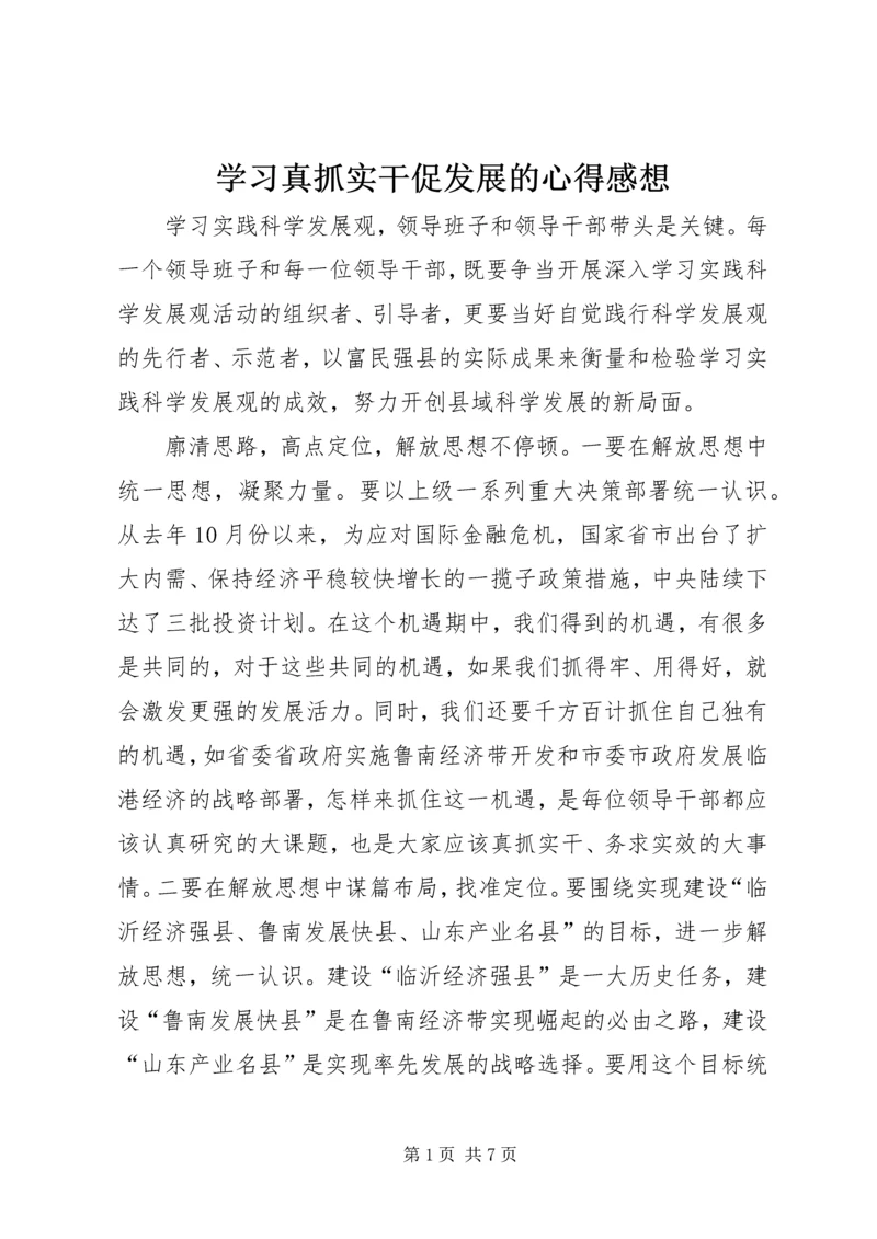 学习真抓实干促发展的心得感想.docx