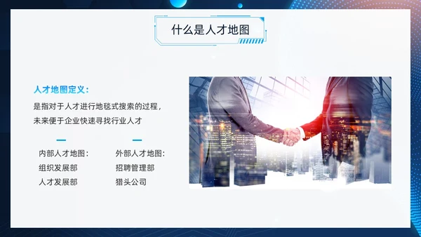 蓝色科技风人才画像PPT模板管理