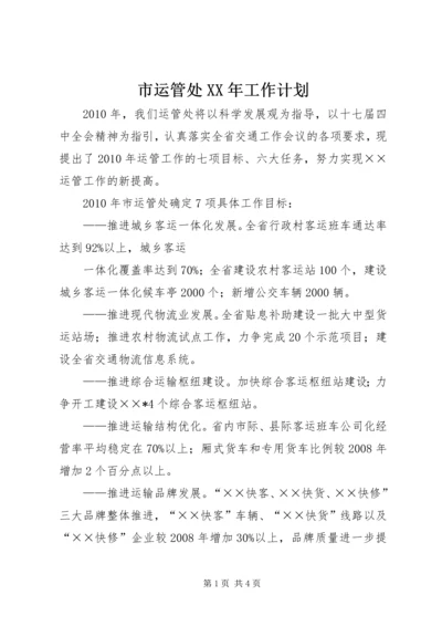 市运管处XX年工作计划.docx
