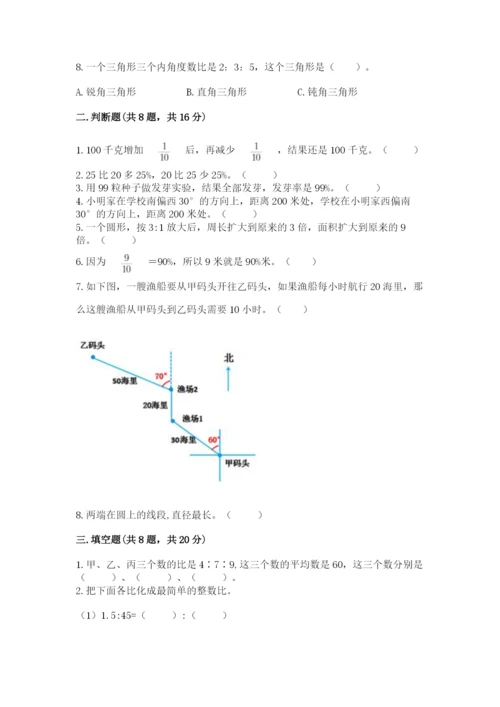 人教版六年级上册数学期末测试卷（典优）word版.docx