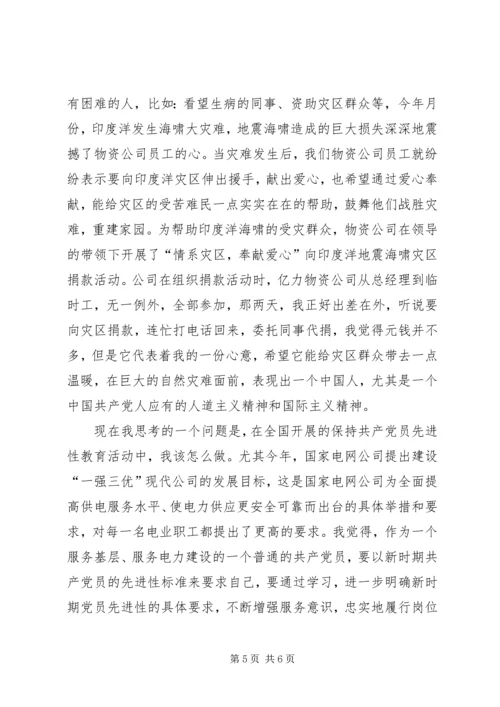 电力系统党员个人汇报材料.docx